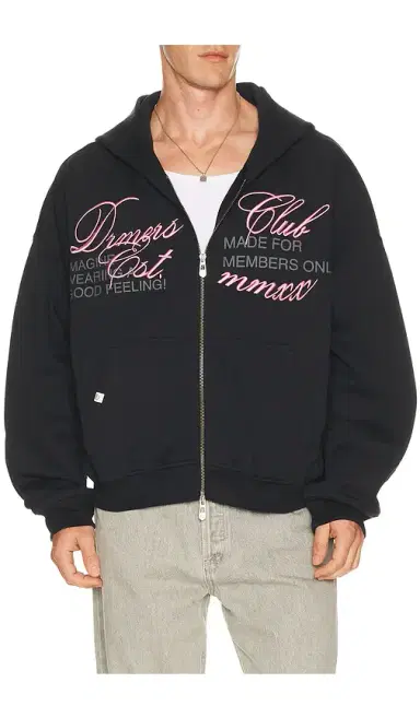 DRMERS CLUB Cursive Zip Up Hoodie | Thumbnail 1
