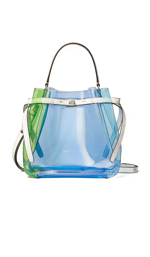 Tory Burch Romy Color-Block Clear Bucket Bag