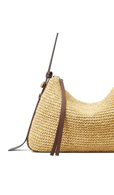 Tory Burch Romy Straw Shoulder Bag | Thumbnail 4 Tory Burch Romy Straw Shoulder Bag | Thumbnail 4