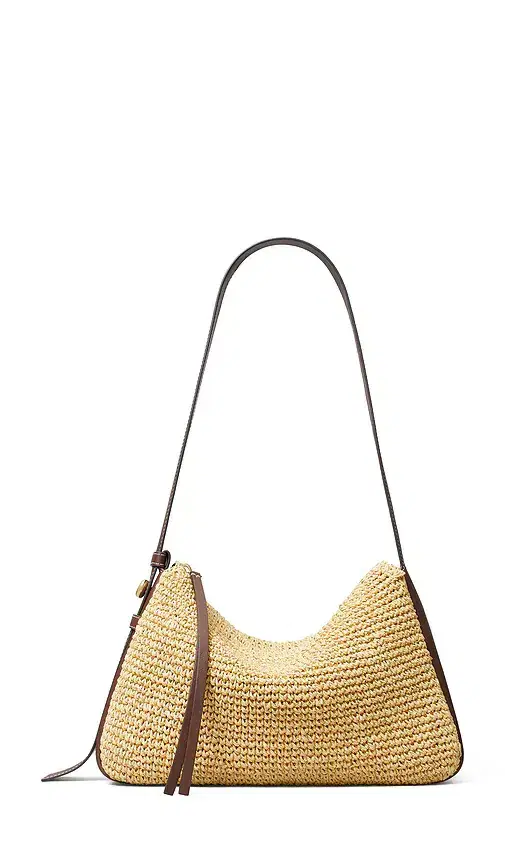 Tory Burch Romy Straw Shoulder Bag