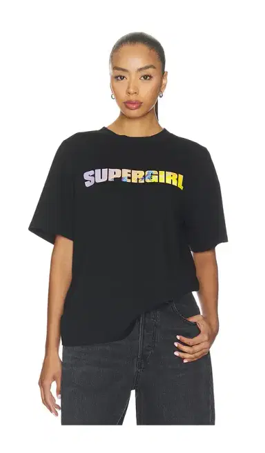 David Koma Supergirl Print Short Sleeve T-shirt | Thumbnail 2