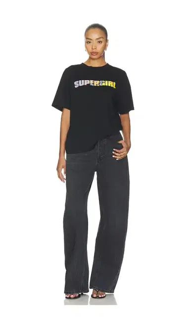 David Koma Supergirl Print Short Sleeve T-shirt | Thumbnail 4