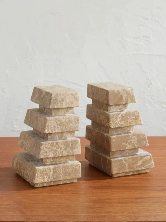 Soho Home Alderman Emperador Set of Two Marble Bookends - Men