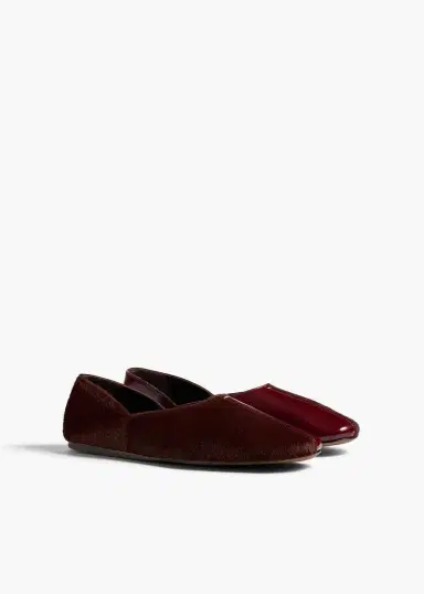 Khaite Jane Flat In Rouge Noir Haircalf And Glazed Leather | Thumbnail 2