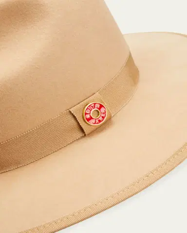 Keith James Men's Queen Red-Brim Wool Fedora Hat | Thumbnail 2