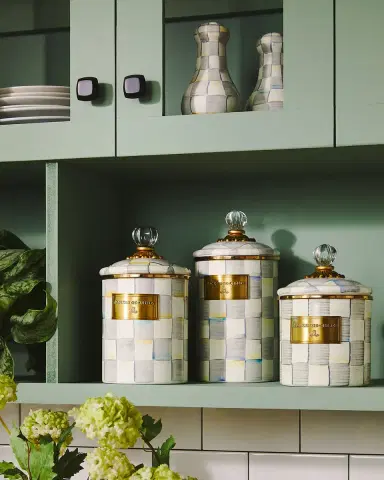 MacKenzie-Childs Medium Sterling Check Canister | Thumbnail 2 MacKenzie-Childs Medium Sterling Check Canister | Thumbnail 2