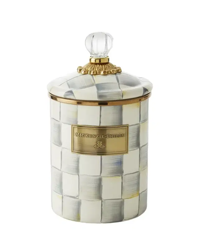 MacKenzie-Childs Medium Sterling Check Canister