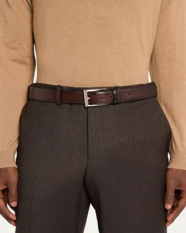 Magnanni Men's Rocas Pebbled Leather Belt | Thumbnail 3