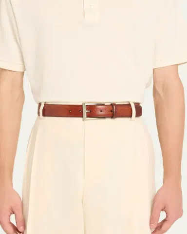 Magnanni Men's Rocas Pebbled Leather Belt | Thumbnail 4