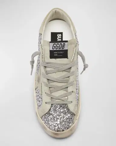 Golden Goose Superstar Suede Glitter Low-Top Sneakers | Thumbnail 4 Golden Goose Superstar Suede Glitter Low-Top Sneakers | Thumbnail 4