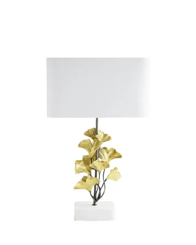 Michael Aram Golden Ginkgo Table Lamp, 27"