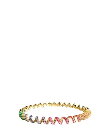 Boochier 18K Yellow Gold Sapphire Rainbow Slinkee Bangle | Thumbnail 1 Boochier 18K Yellow Gold Sapphire Rainbow Slinkee Bangle | Thumbnail 1