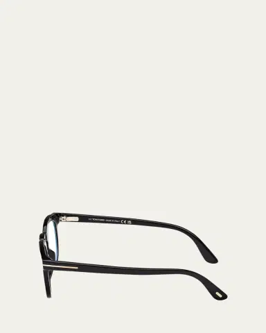 Tom Ford Men's FT5993-BM Round Blue-Block Optical Frames with Magnetic Sunglasses Clip | Thumbnail 4