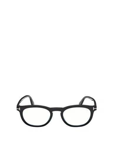 Tom Ford Men's FT5993-BM Round Blue-Block Optical Frames with Magnetic Sunglasses Clip | Thumbnail 1