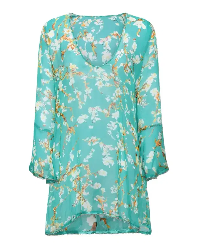 L 'Agence Ansley Cherry Sheer Mini Dress