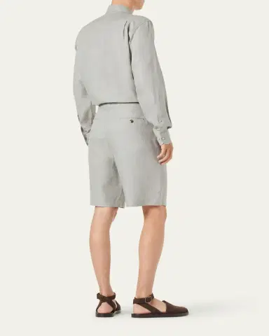 Loro Piana Men's Andre Long-Sleeve Linen Shirt | Thumbnail 3 Loro Piana Men's Andre Long-Sleeve Linen Shirt | Thumbnail 3
