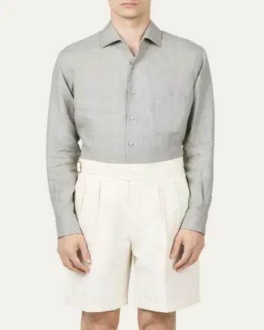 Loro Piana Men's Andre Long-Sleeve Linen Shirt | Thumbnail 4 Loro Piana Men's Andre Long-Sleeve Linen Shirt | Thumbnail 4