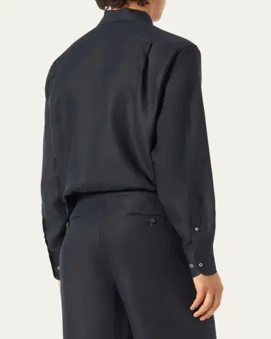 Loro Piana Men's Andre Long-Sleeve Linen Shirt | Thumbnail 9 Loro Piana Men's Andre Long-Sleeve Linen Shirt | Thumbnail 9