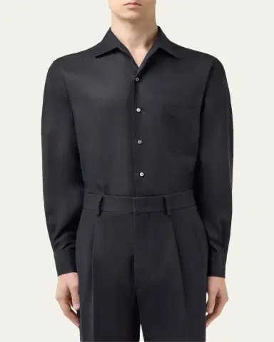 Loro Piana Men's Andre Long-Sleeve Linen Shirt | Thumbnail 10 Loro Piana Men's Andre Long-Sleeve Linen Shirt | Thumbnail 10