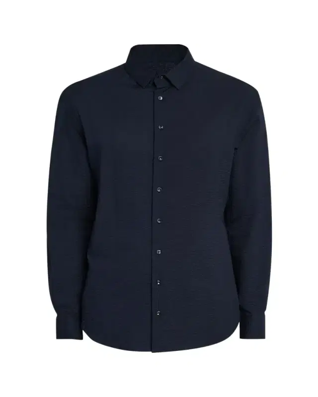Giorgio Armani Men's Solid Seersucker Sport Shirt