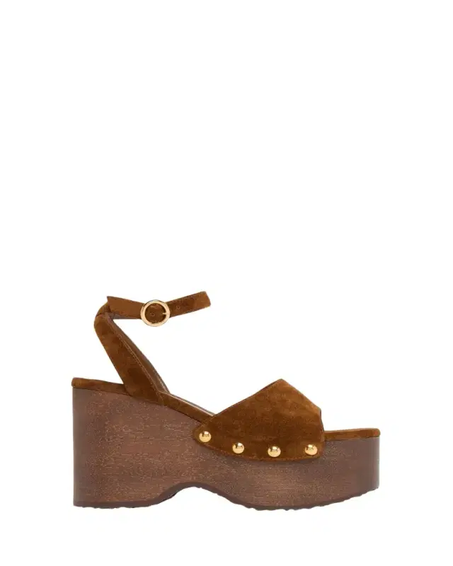 Suede Ankle-Strap Platform Sandals