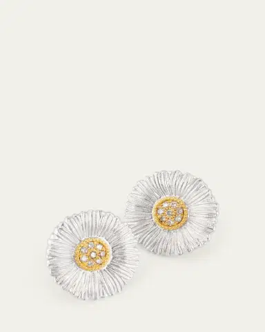 Buccellati Blossoms Daisy Button Earrings with Diamonds | Thumbnail 3 Buccellati Blossoms Daisy Button Earrings with Diamonds | Thumbnail 3