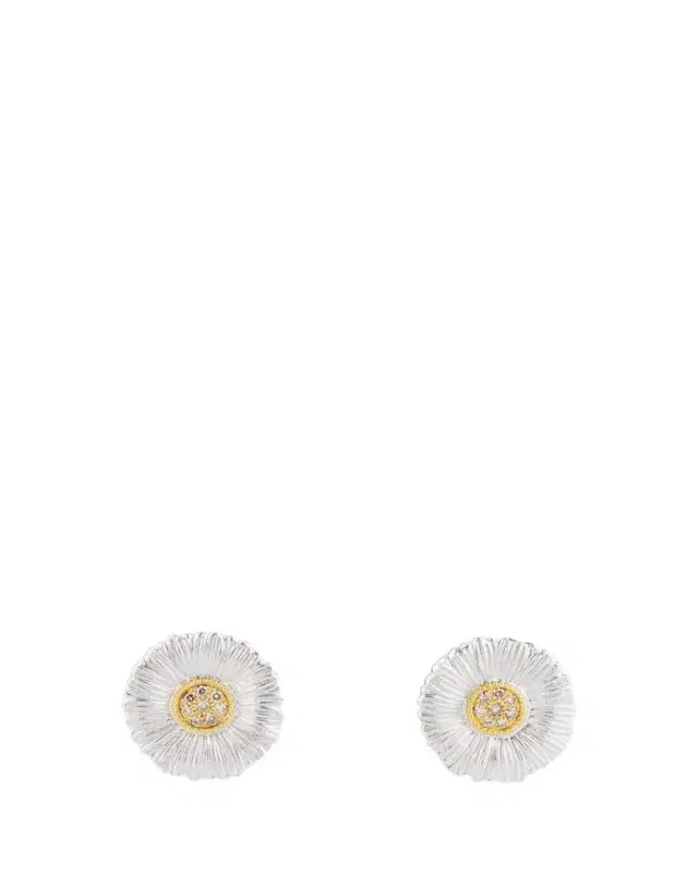 Buccellati Blossoms Daisy Button Earrings with Diamonds