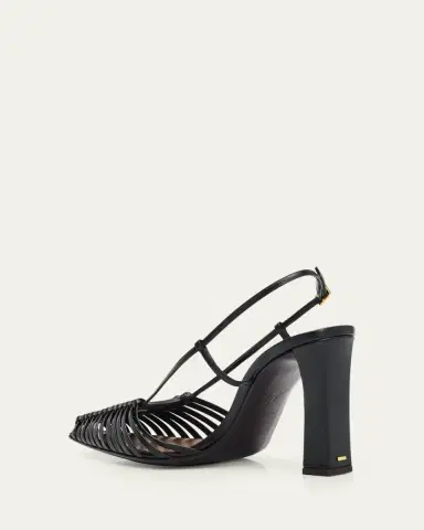 Giuseppe Zanotti 90mm Woven Leather Slingback Pumps | Thumbnail 2