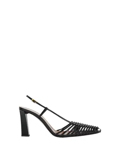 Giuseppe Zanotti 90mm Woven Leather Slingback Pumps | Thumbnail 1