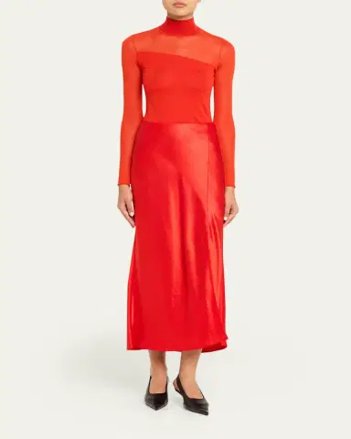 Jason Wu Collection Satin Twill Bias Midi Skirt | Thumbnail 2 Jason Wu Collection Satin Twill Bias Midi Skirt | Thumbnail 2