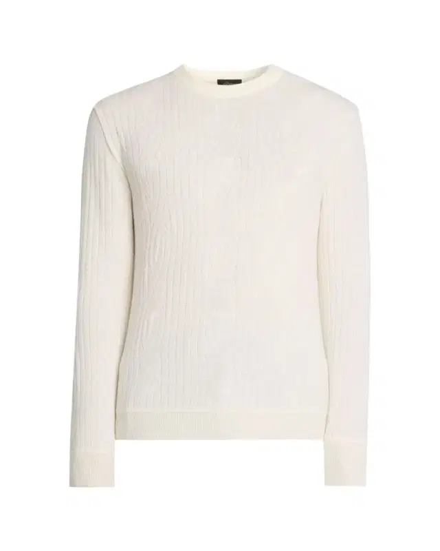 Men's Wool and Cashmere Cable Knit Crewneck Sweater