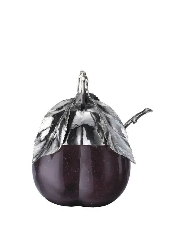 Buccellati Murano Glass & Sterling Silver Violet Plum Jam Jar