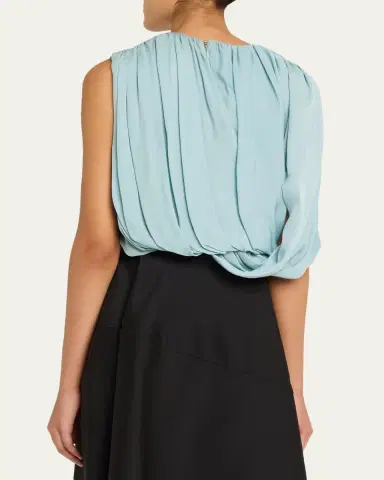 Heirlome Marie Draped Silk Georgette Crop Top | Thumbnail 3 Heirlome Marie Draped Silk Georgette Crop Top | Thumbnail 3