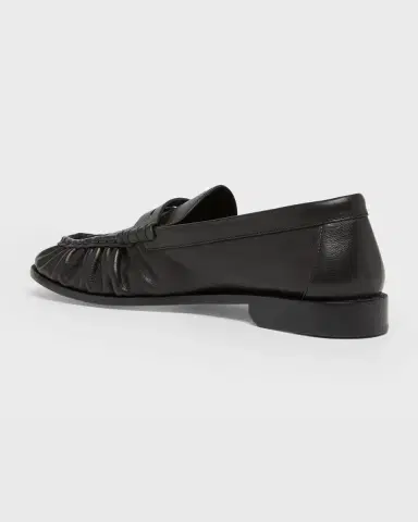 Saint Laurent Men's Le Loafer Creased Leather Mules | Thumbnail 3 Saint Laurent Men's Le Loafer Creased Leather Mules | Thumbnail 3
