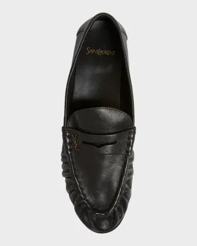 Saint Laurent Men's Le Loafer Creased Leather Mules | Thumbnail 5 Saint Laurent Men's Le Loafer Creased Leather Mules | Thumbnail 5