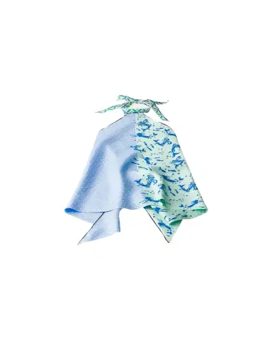Prada Backless Printed Silk Twill Top | Thumbnail 1