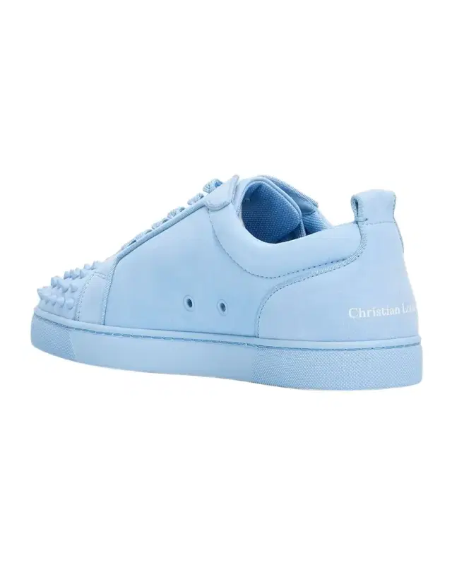 Christian Louboutin Men 's Louis Jr Spikes Suede Low-Top Sneakers