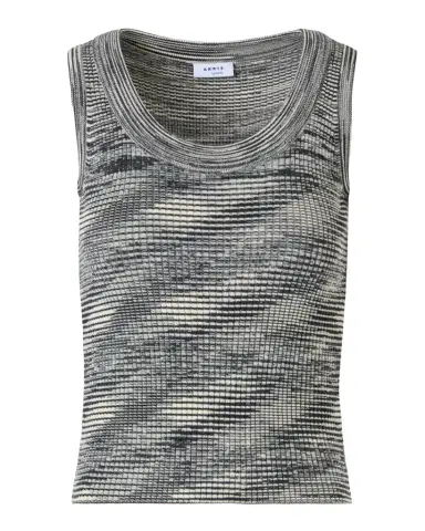 Akris punto Scoop-Neck Space Dye Merino Wool Rib Tank Top | Thumbnail 1