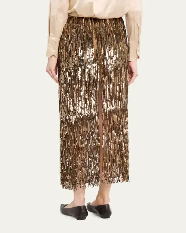 TWP Laurel Trapped Fringe Sequined Skirt | Thumbnail 3 TWP Laurel Trapped Fringe Sequined Skirt | Thumbnail 3