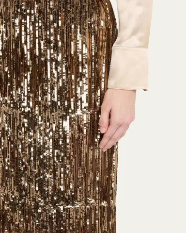 TWP Laurel Trapped Fringe Sequined Skirt | Thumbnail 5 TWP Laurel Trapped Fringe Sequined Skirt | Thumbnail 5