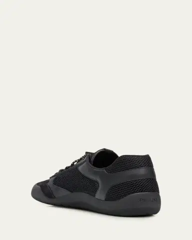 Prada Men's Speedrock Leather and Mesh Sneakers | Thumbnail 9 Prada Men's Speedrock Leather and Mesh Sneakers | Thumbnail 9