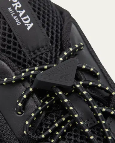 Prada Men's Speedrock Leather and Mesh Sneakers | Thumbnail 10 Prada Men's Speedrock Leather and Mesh Sneakers | Thumbnail 10