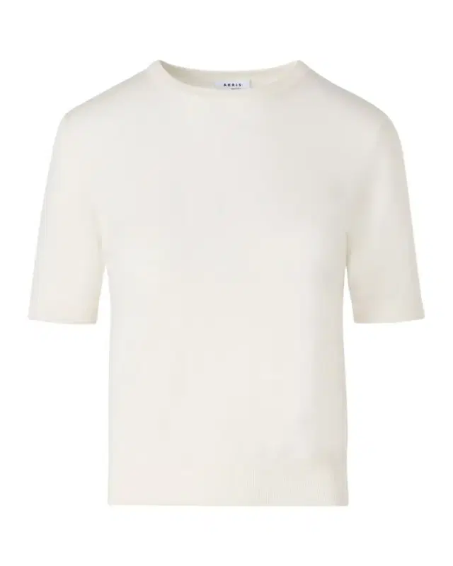 Fine Merino Wool Knit Short-Sleeve Crew Neck Sweater