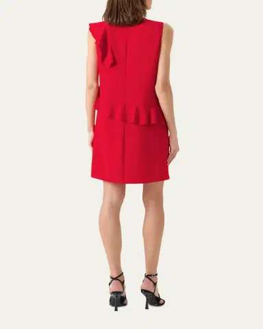 Akris punto Ruffle Sleeveless Mini Shift Dress | Thumbnail 3 Akris punto Ruffle Sleeveless Mini Shift Dress | Thumbnail 3