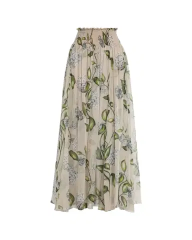 Oscar de la Renta Porcelain Flower Chiffon Maxi Skirt | Thumbnail 1