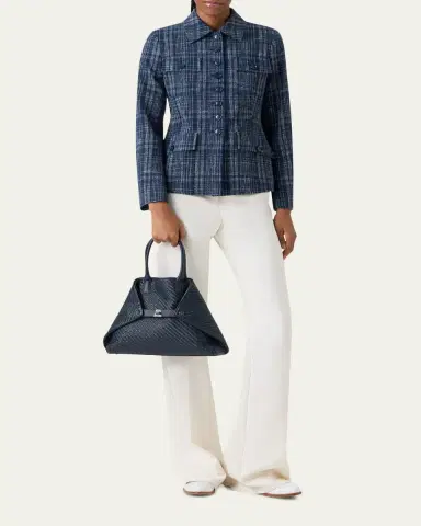 Akris Ai Small Plaid Braided Top-Handle Bag | Thumbnail 8 Akris Ai Small Plaid Braided Top-Handle Bag | Thumbnail 8