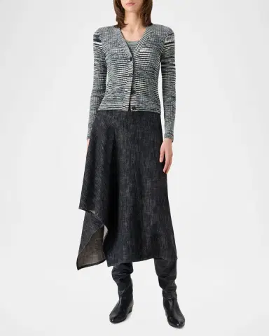 Akris punto Space Dye Ribbed Merino Cardigan | Thumbnail 2