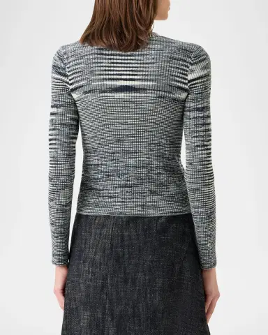 Akris punto Space Dye Ribbed Merino Cardigan | Thumbnail 3