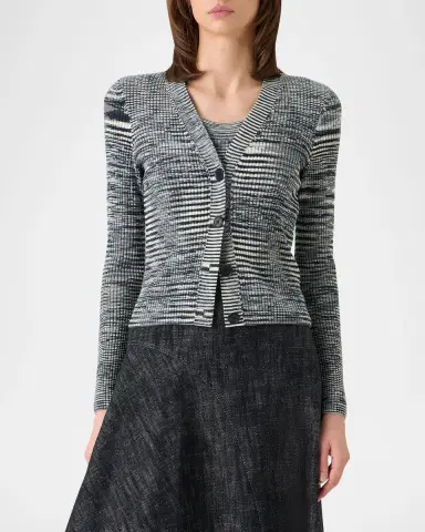 Akris punto Space Dye Ribbed Merino Cardigan | Thumbnail 6