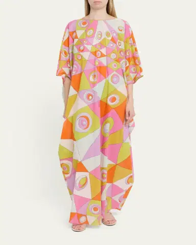 PUCCI Occhi-Print Cotton Muslin Maxi Caftan Dress | Thumbnail 2 PUCCI Occhi-Print Cotton Muslin Maxi Caftan Dress | Thumbnail 2